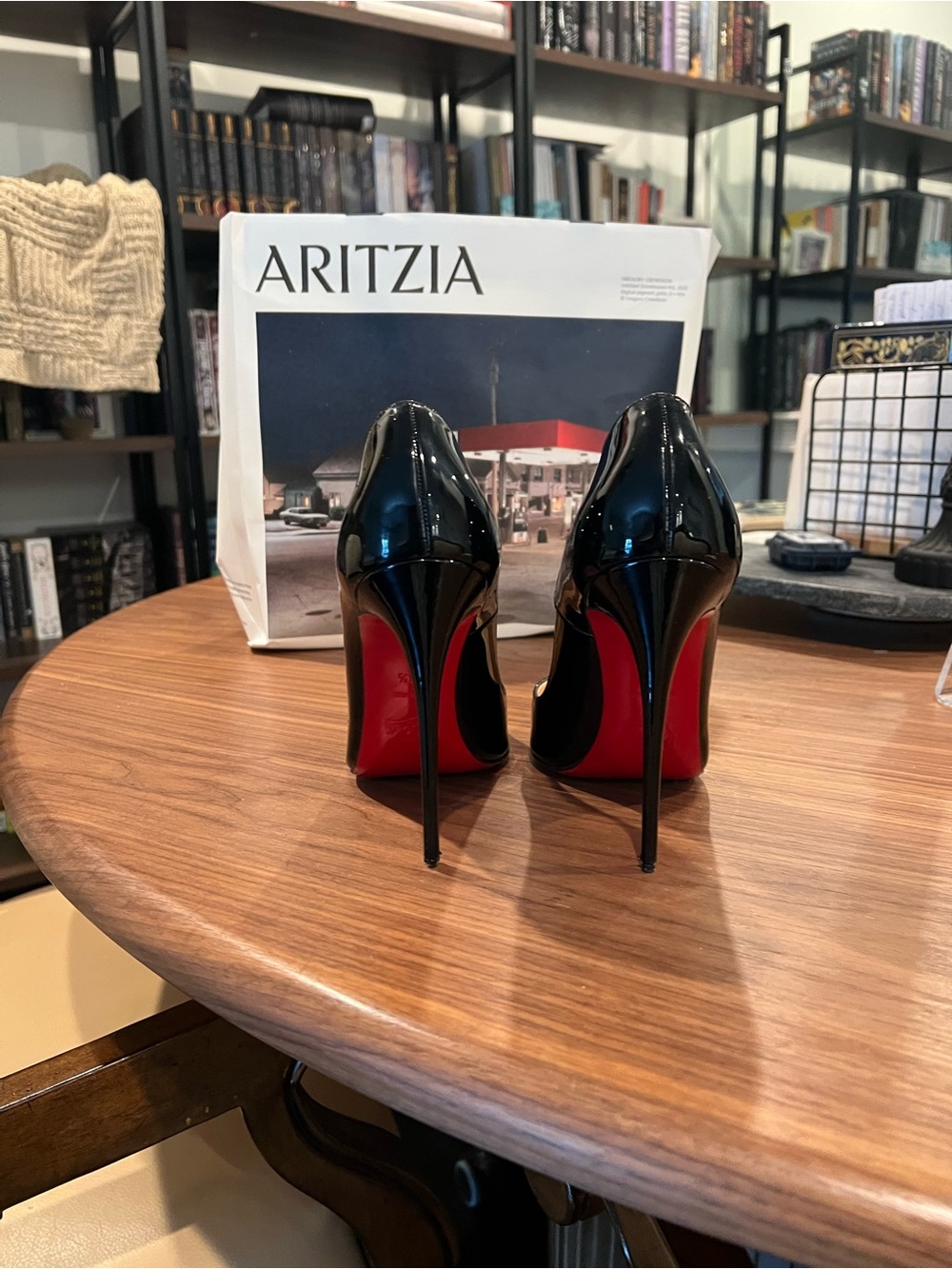 Christian Louboutin Black Patent Stiletto Heels with Red Soles